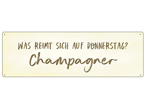 Interluxe METALLSCHILD Blechschild was REIMT Sich AUF DONNERSTAG Champagner lustig Spruch Interluxe METALLSCHILD Blechschild was REIMT Sich AUF DONNERSTAG Champagner lustig Spruch von Interluxe