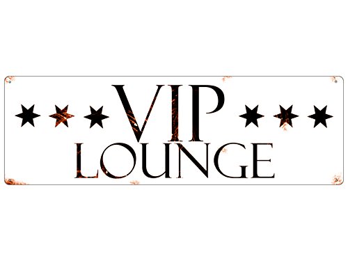 Interluxe METALLSCHILD Shabby Blechschild VIP Lounge Vintage Türschild Bar Club von Interluxe