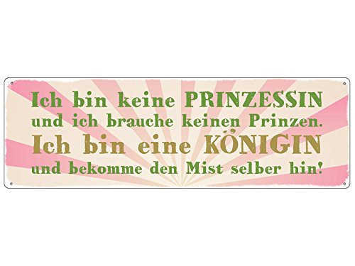 Interluxe METALLSCHILD Shabby Vintage Blechschild ICH Bin Keine Prinzessin Mädchen Frau von Interluxe