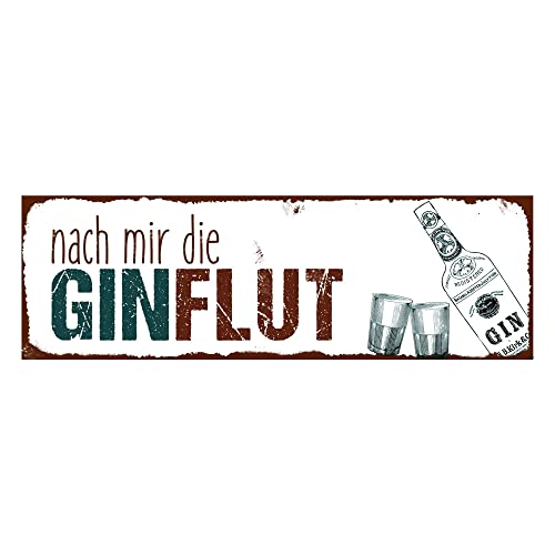 Interluxe Magnet Magnetschild - Nach Mir die Ginflut - witziger Kühlschrankmagnet Küchenmagnet für Küche Bar Restaurant von Interluxe