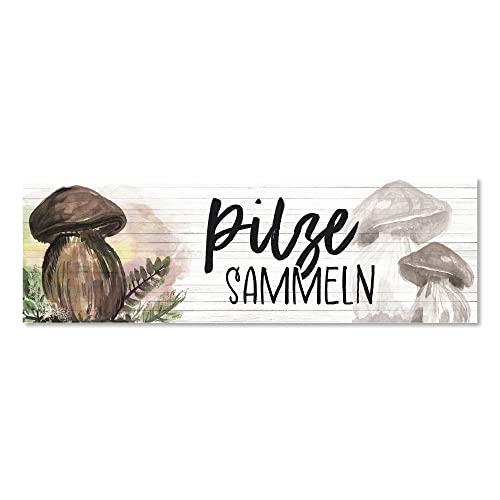 Interluxe Magnet Magnetschild - Pilze sammeln - Kühlschrankmagnet Herbst Herbstdeko Küche Notizhalter Büro von Interluxe