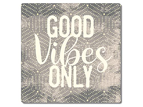 Interluxe Metallschild 20x20cm - Good Vibes only - Geschenk, schönes Schild von Interluxe