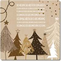 Interluxe Metallschild 20x20cm - Klingglöckchenklingelingeling Schnee Weihnachten Weihnachtszeit Winter von Interluxe