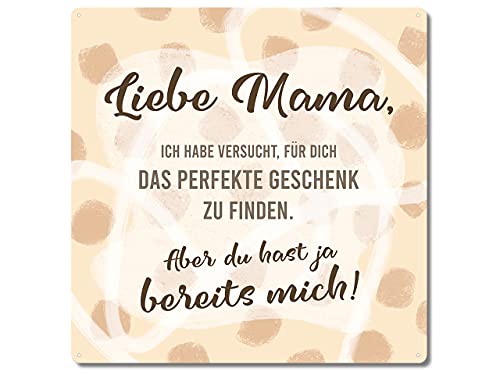 Interluxe Metallschild 20x20cm - Liebe Mama, ich Habe versucht Finden - Geschenkidee zum Muttertag von Interluxe