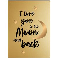 Interluxe Metallschild A4 Gold Optik - I Love You To The Moon & Back Dekoration Spruch Liebe Valentinstag Partner Partnerin Freund Interluxe Metallschild A4 Gold Optik - I Love You To The Moon & Back Dekoration Spruch Liebe Valentinstag Partner Partnerin Freund von Interluxe