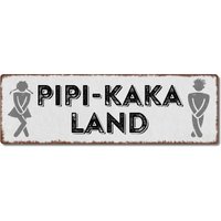 Interluxe Metallschild Blechschild - Pipi-Kaka-Land Badezimmertoilette Wc Witziges Schild Interluxe Metallschild Blechschild - Pipi-Kaka-Land Badezimmertoilette Wc Witziges Schild von Interluxe
