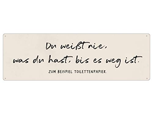 Interluxe Metallschild - Du weißt nie was du hast - witziges Schild mit Spruch als Dekoschild für Bad, WC, Toilette, Gästetoilette von Interluxe