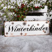 Interluxe Metallschild - Winterkinder Chalet Landhaus Retro Shabby Hütte Berge Weihnachten Vintage Weihnachtsschild Weihnachtsdeko Kinder Interluxe Metallschild - Winterkinder Chalet Landhaus Retro Shabby Hütte Berge Weihnachten Vintage Weihnachtsschild Weihnachtsdeko Kinder von Interluxe