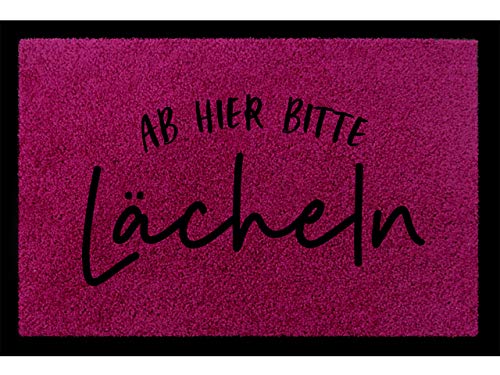 Interluxe SCHMUTZMATTE Fußmatte AB Hier Bitte LÄCHELN Fuchsia Fussabtreter Dekomatte mit Spruch Lachen Interluxe SCHMUTZMATTE Fußmatte AB Hier Bitte LÄCHELN Fuchsia Fussabtreter Dekomatte mit Spruch Lachen von Interluxe