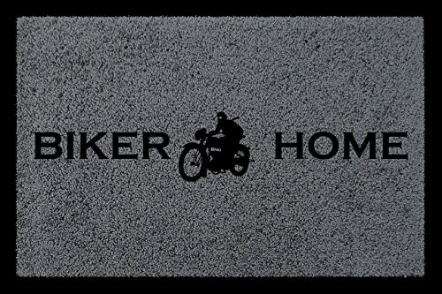 Interluxe SCHMUTZMATTE Fußmatte Biker Home Hobby Motorrad Geschenk Mann Viele Farben Dunkelgrau von Interluxe