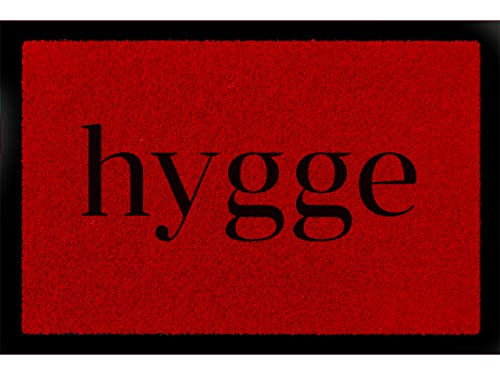 Interluxe SCHMUTZMATTE Fußmatte Hygge ROT dänische norwegische Gemütlichkeit Fussabtreter von Interluxe