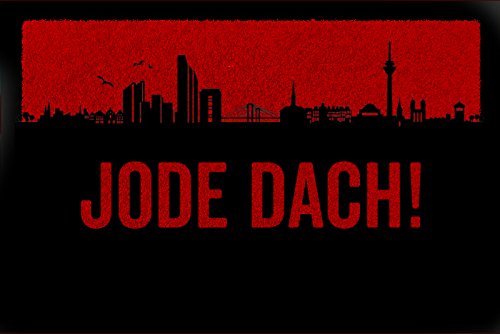 Interluxe SCHMUTZMATTE Fußmatte JODE Dach Düsseldorf Einzug Geschenk 60x40 cm Dekomatte Rot von Interluxe