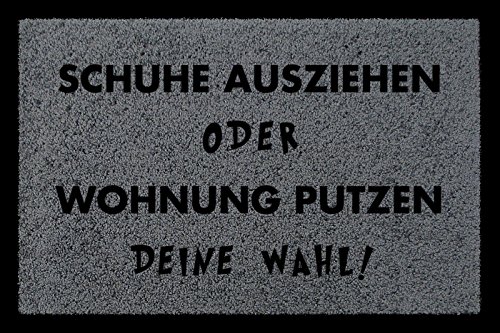 Interluxe SCHMUTZMATTE Fußmatte Schuhe AUSZIEHEN ODER Wohnung PUTZEN Eingang Türmatte Dunkelgrau von Interluxe