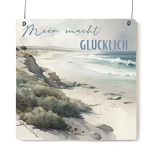 Interluxe Schild Holzschild XL - Meer macht glücklich - maritimes Dekoschild mit Spruch für Freunde Familie Interluxe Schild Holzschild XL - Meer macht glücklich - maritimes Dekoschild mit Spruch für Freunde Familie von Interluxe