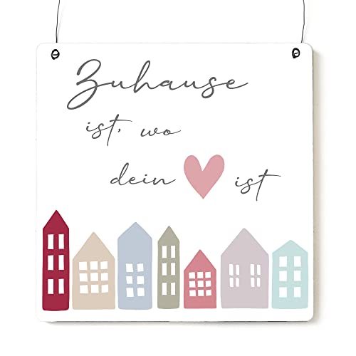 Interluxe Schild Holzschild XL - Zuhause ist wo dein Herz ist - Häuschen - Dekoschild Spruch Familie Freunde Home Geschenkidee Mitbringsel Deko Interluxe Schild Holzschild XL - Zuhause ist wo dein Herz ist - Häuschen - Dekoschild Spruch Familie Freunde Home Geschenkidee Mitbringsel Deko von Interluxe