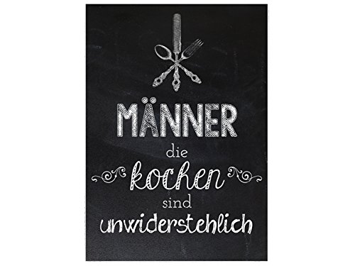 Interluxe Schild Männer die Kochen sind unwiderstehlich Wandtafel Größe A4 200x280mm Dicke: 10mm Schild Dekoration Wohnaccessoires Wanddeko Holzschild von Interluxe