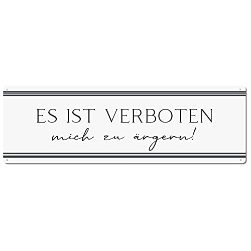 Interluxe Schild Metallschild -Es ist verboten mich zu ärgern - Blechschild mit witzigem Spruch lustige Geschenkidee für Freunde Kollegen Kolleginnen Familie von Interluxe