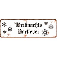 Interluxe Schild Metallschild Weihnachtsbäckerei Nostalgie Weihnachten Weihnachtszeit Deko Plätzchen Backen Küchenschild Küche Weihnachtlich von Interluxe