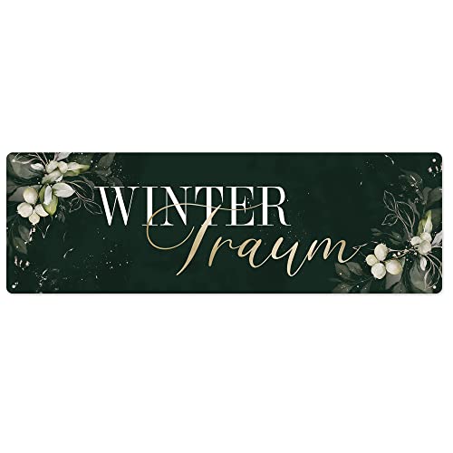 Interluxe Schild Metallschild - Wintertraum - XMas Winterzeit Winter Schnee Weihnachtszeit Advent Weihnachtsmarkt Weihnachten von Interluxe