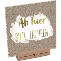Interluxe Schild Mit Aufsteller - Ab Hier Bitte Lächeln Schilder Schönen Sprüchen Für Die Familie, Freunde Interluxe Schild Mit Aufsteller - Ab Hier Bitte Lächeln Schilder Schönen Sprüchen Für Die Familie, Freunde von Interluxe