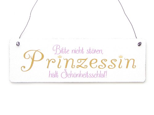 Interluxe Schild Türschild BITTE NICHT STÖREN PRINZESSIN HÄLT SCHÖNHEITSSCHLAF Schild aus Holz mit Spruch Dekoration Interluxe Schild Türschild BITTE NICHT STÖREN PRINZESSIN HÄLT SCHÖNHEITSSCHLAF Schild aus Holz mit Spruch Dekoration von Interluxe