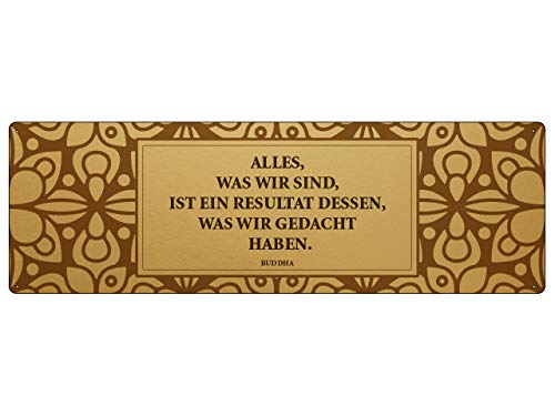 Interluxe Schild in Goldoptik Metallschild mit Spruch Buddha Zitat ALLES WAS WIR SIND Interluxe Schild in Goldoptik Metallschild mit Spruch Buddha Zitat ALLES WAS WIR SIND von Interluxe