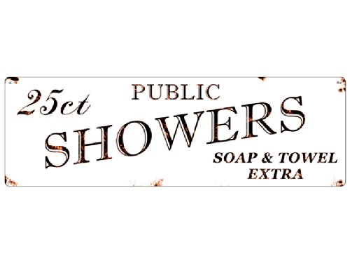 Interluxe Shabby Blechschild METALLSCHILD Türschild Public Showers Dekoschild Bad Dusche Interluxe Shabby Blechschild METALLSCHILD Türschild Public Showers Dekoschild Bad Dusche von Interluxe
