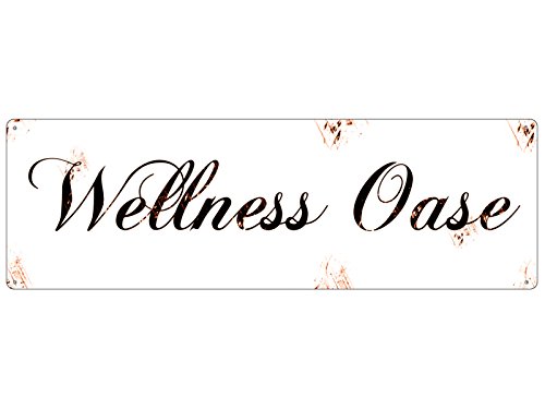 Interluxe Shabby Blechschild METALLSCHILD Türschild Wellness OASE Bad WC Beauty Geschenk von Interluxe