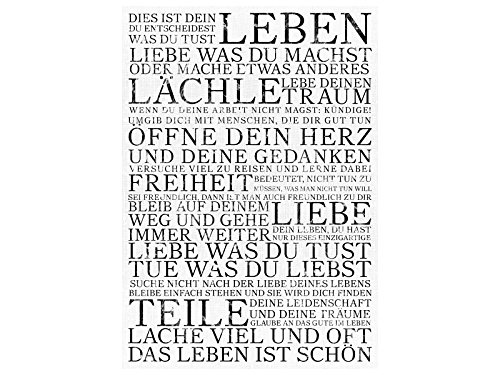 Interluxe Shabby LEINWAND Keilrahmen Dies IST Dein Leben Bild Canvas Wandbild Motivation von Interluxe