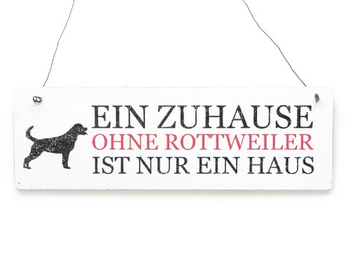 Interluxe Shabby Vintage Schild Türschild EIN ZUHAUSE OHNE Rottweiler Dekoration Geschenk von Interluxe