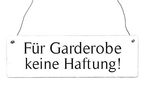 Interluxe Shabby Vintage Schild Türschild FÜR Garderobe Keine HAFTUNG 1 Hotel Timeless von Interluxe