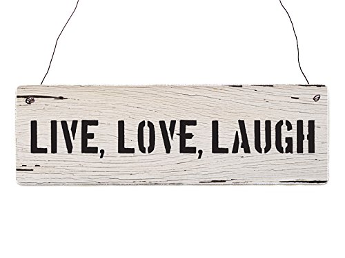 Interluxe Shabby Vintage Schild Türschild LIVE Love Laugh Dekoration Lebensmotto Weisheit von Interluxe