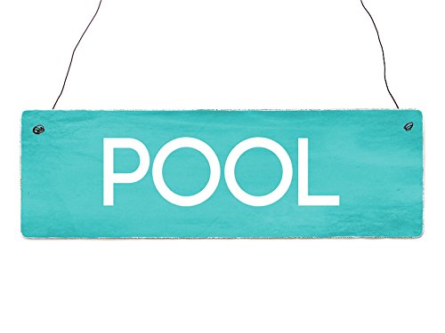 Interluxe Shabby Vintage Schild Türschild Pool Türschild Deko Wellness Freizeit Sport von Interluxe