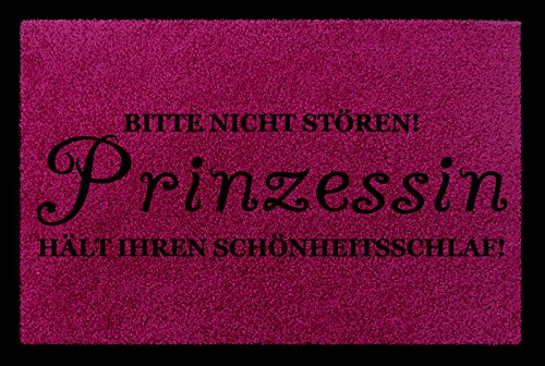 Interluxe TÜRMATTE Fußmatte Bitte Nicht STÖREN [ Prinzessin ] Mädchen Kinderzimmer Spruch Fuchsia von Interluxe