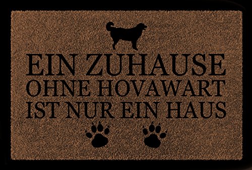 Interluxe TÜRMATTE Fußmatte EIN ZUHAUSE OHNE [ Hovawart ] Flur Hund Tierisch Viele Farben Braun von Interluxe