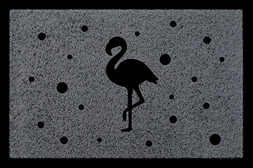 Interluxe TÜRMATTE Fußmatte Flamingo Dekomatte Trend Einzug Geschenk Sommer Eingang Dunkelgrau von Interluxe