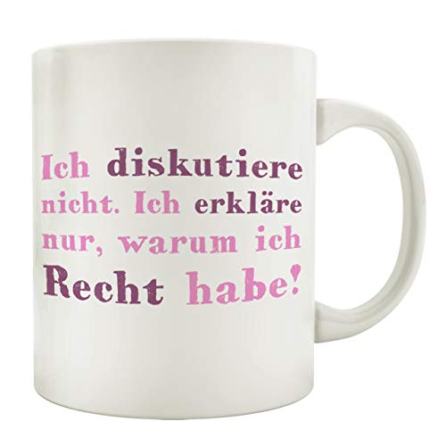 Interluxe Tasse Kaffeebecher ICH DISKUTIERE Nicht Teebecher Lustig Kaffeepott Geschenk von Interluxe