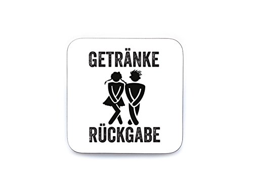 Interluxe Türschild 9x9cm Getränkerückgabe Toilette WC hochglanz Holzschild Piktogramm Dekoschild von Interluxe