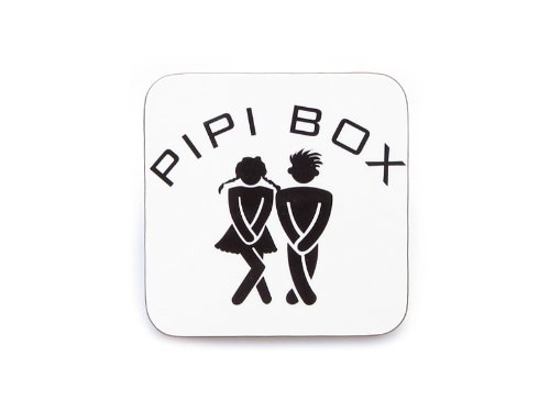 Interluxe Türschild 9x9cm PIPI Box Dekoschild für WC Toilette Bad Gäste Hochglanz Modern von Interluxe