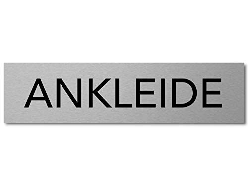 Interluxe Türschild Ankleide 200x50x3mm, Schild aus Aluminium, selbstklebend und wiederablösbar, modernes Design für Ankleidezimmer, Umkleide von Interluxe