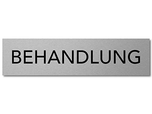 Interluxe Türschild Behandlung 200x50x3mm, Schild aus Aluminium, selbstklebendes Hinweisschild für Praxis, Physio, Wellness, Massage, Spa, Arztpraxis und Krankenhaus von Interluxe