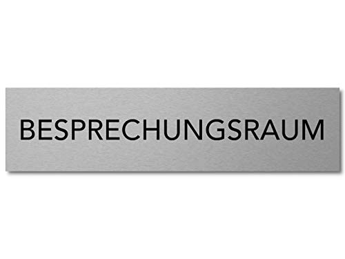 Interluxe Türschild Besprechungsraum 200x50x3mm, Schild aus Aluminium, selbstklebend und wiederablösbar, modernes Design für Meetingraum und Konferenzraum von Interluxe