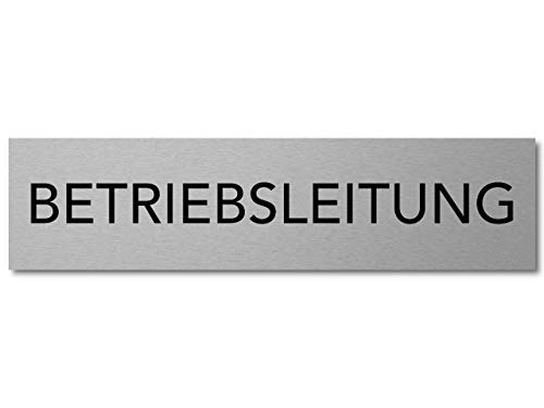 Interluxe Türschild Betriebsleitung 200x50x3mm, selbstklebend, extra stabiles Schild aus Aluminium für Firma, Büro, Geschäft, Unternehmen von Interluxe
