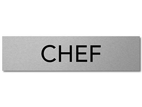 Interluxe Türschild Chef 200x50mm aus Aluminium, modernes Schild für Chefzimmer im Unternehmen, Firma, Behörde, Praxis, Werkstatt von Interluxe