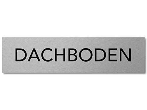 Interluxe Türschild Dachboden 200x50x3mm, Robustes Aluminiumschild, selbstklebendes Schild, Leitsystem für Besucher, Gäste, Kunden von Interluxe