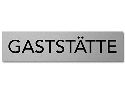 Interluxe Türschild Gaststätte 200x50x3mm, Schild aus Aluminium, selbstklebend und wiederablösbar für Pension, Hotel, Restaurant von Interluxe