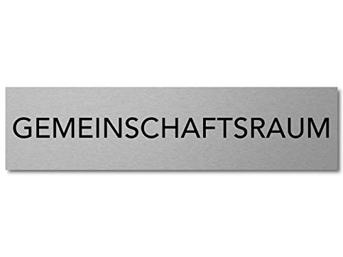 Interluxe Türschild Gemeinschaftsraum 200x50x3mm, Schild aus Aluminium, selbstklebend und wiederablösbar, modernes Design von Interluxe