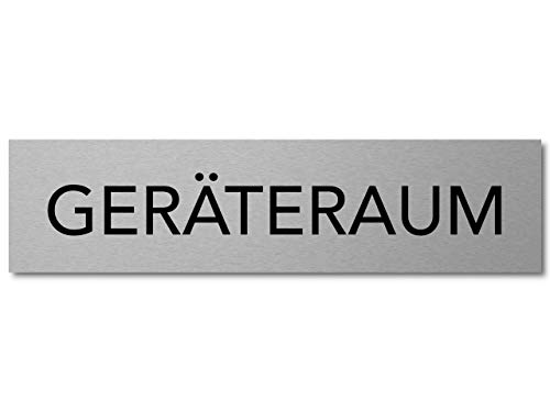 Interluxe Türschild Geräteraum 200x50x3mm, modernes Schild aus Aluminium, selbstklebend und robust für Schule, Verein, Turnhalle, Praxis von Interluxe