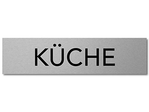 Interluxe Türschild KÜCHE aus Aluminium, selbstklebend, 200x50x3mm modernes Schild für Haus, Wohnung, Restaurant, Hotel, Krankenhaus, Praxis, Firma von Interluxe