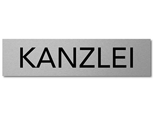 Interluxe Türschild Kanzlei 200x50x3mm, Schild aus Aluminium, selbstklebend und wiederablösbar, modernes Design für Notar, Anwalt, Finanzberater, Immobilienbüro, Steuerberater von Interluxe